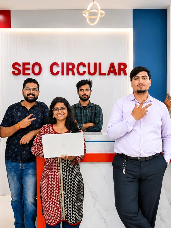 The SEO Circular casino SEO team at our office reception