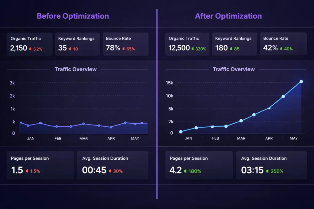 BEFORE vs AFTER SEO RESULTS