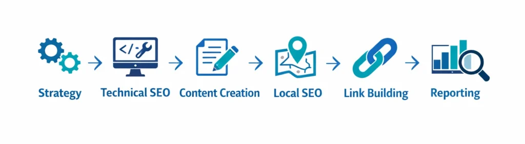 How Healthcare SEO Works (Monthly Process)